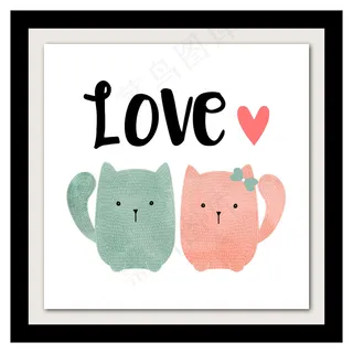 可爱卡通矢量猫