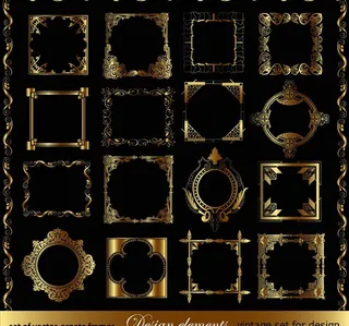 欧式边框花纹 金色边框图片