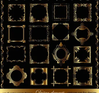 欧式边框花纹 金色边框图片 欧式边框花纹 金色边框图片