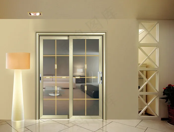 电泳香槟铝合金门豪华效果psd模版下载