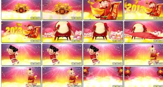 财神新年春节开场视频素材