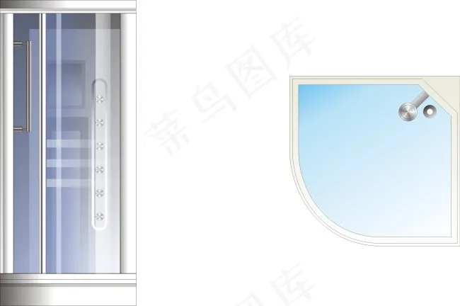 玻璃淋浴房cdr矢量模版下载