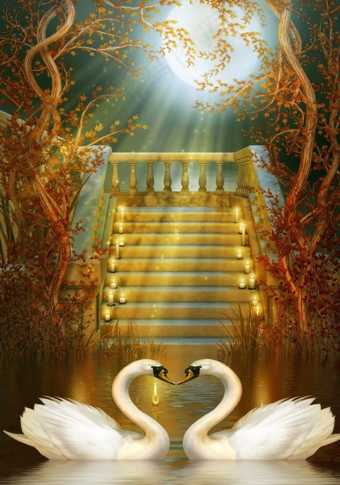美丽阶梯背景图片(2600X3709(DPI:300))psd模版下载