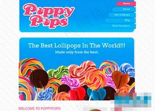 蓝色大图巧克力糖果企业网站模板