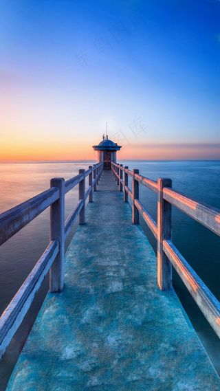 海上桥梁高清摄影图片