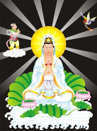 观世音菩萨矢量图下载