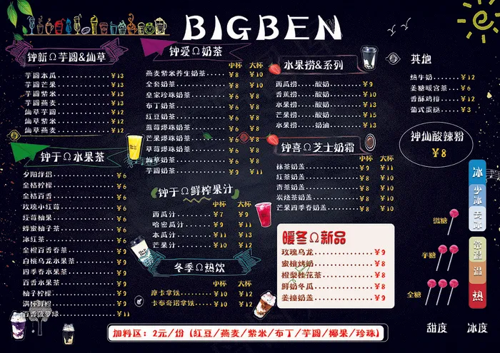 奶茶饮品店菜单PSD源文件psd模版下载