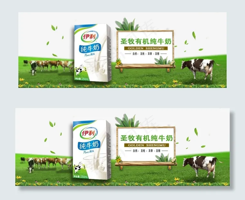纯牛奶网页轮播bannerpsd模版下载