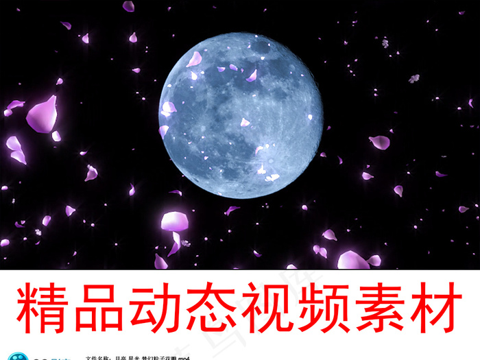 月亮星光梦幻粒子花瓣视频