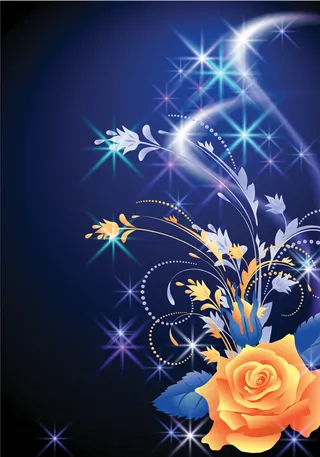 炫彩烟花水晶花朵矢量