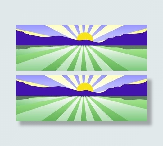 日落西山矢量素材