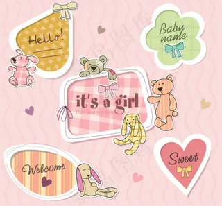 可爱卡通小熊边框矢量素材卡通边框