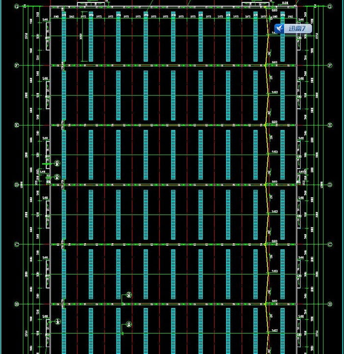 钢结构厂房 屋顶平面图