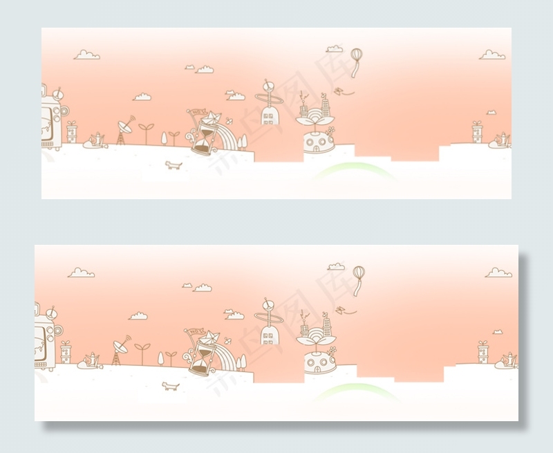 手绘卡通淘宝背景　