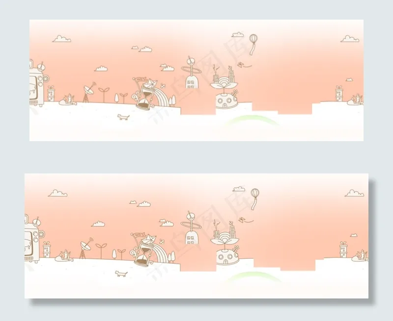 手绘卡通淘宝背景　