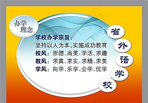 省外语学校学校办学宗旨psd模版下载