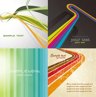 4款线条背景矢量素材