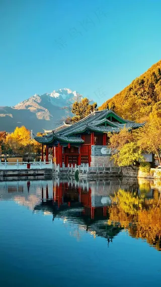 公园建筑湖景高清摄影图片