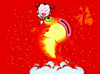 招财童子 卡通形象 矢量CDR_0...