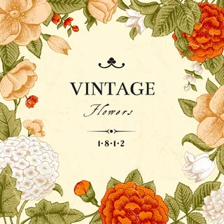 复古花卉装饰背景