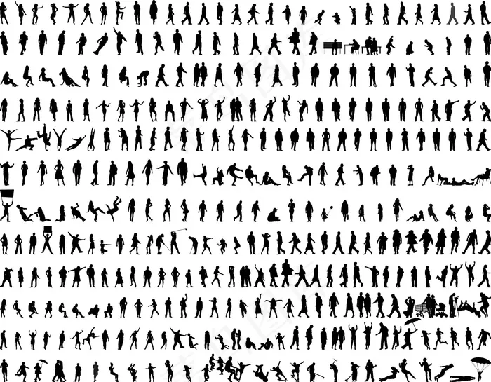 人物剪影素材免费下载eps,ai矢量模版下载