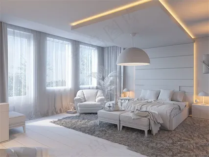 卧室家具摆放布局渲染效果高清图片 卧室家具摆放布局渲染效果高清图片