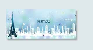 梦幻城市风景矢量素材