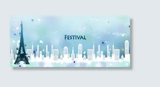 梦幻城市风景矢量素材