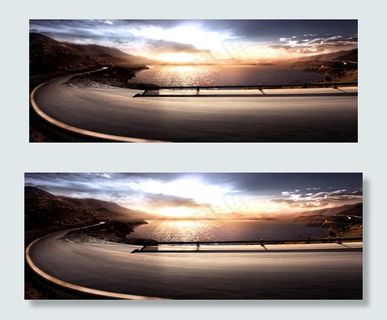 傍晚夕阳背景图