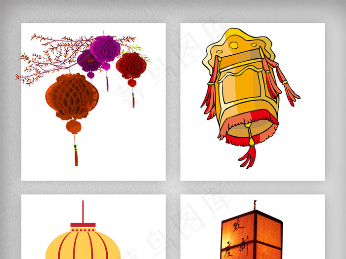 带穗灯笼免扣素材png(1920X6931(DPI:300))psd模版下载