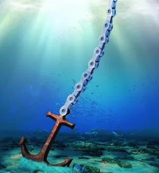 海底的链锚图片