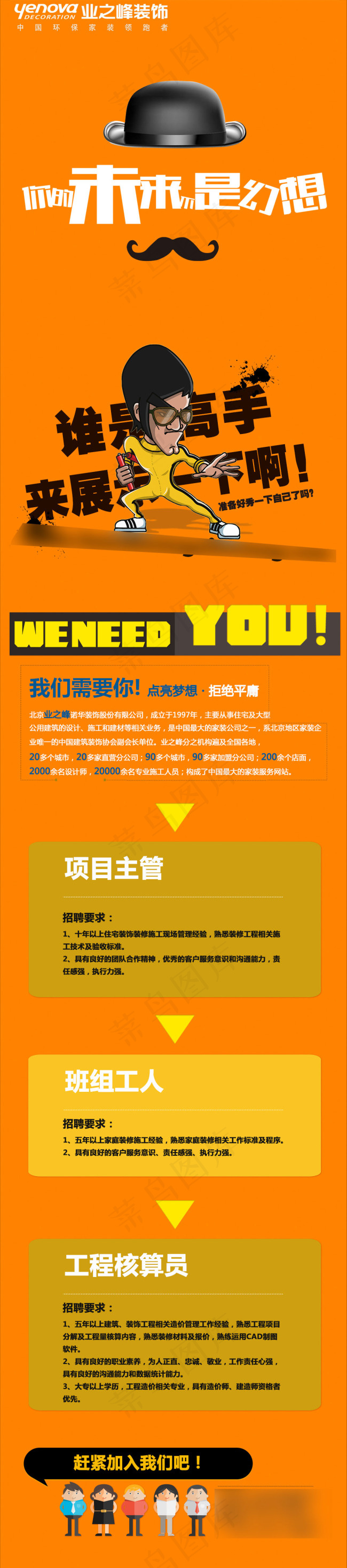 素材海报设计画面展架素材招聘微信(1053X4758(DPI:300))psd模版下载
