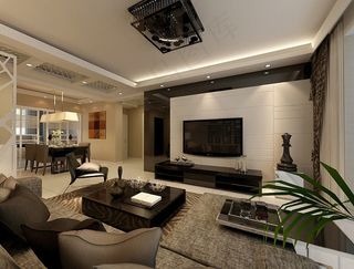 现代简约电视背景墙效果图