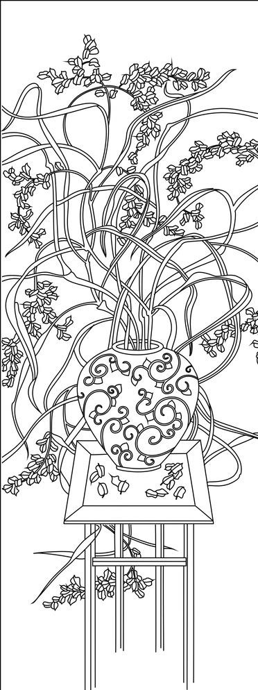 花瓶 金叶子图片