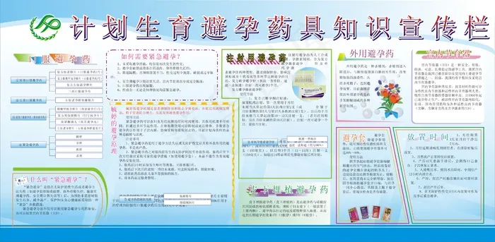 避孕知识计划生育标志展板模板eps,ai矢量模版下载