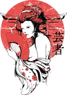 日本女人插画 日本女人插画