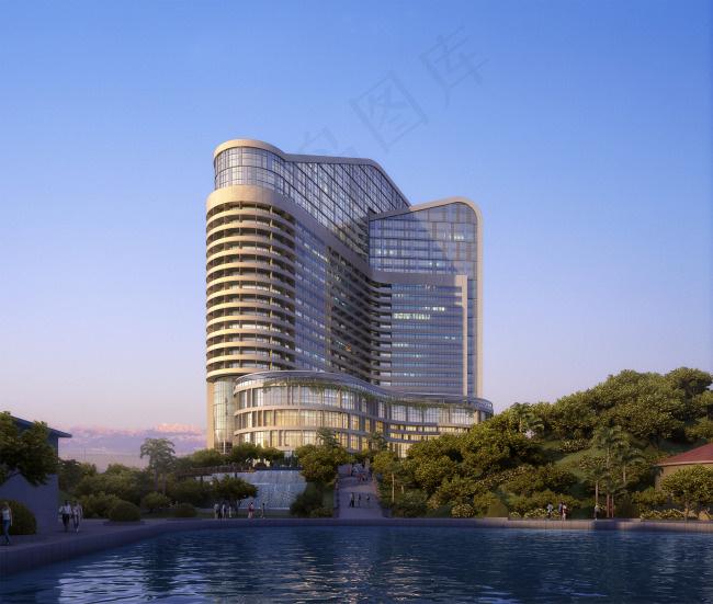 河边建筑大楼(2836X2406(DPI:50))psd模版下载