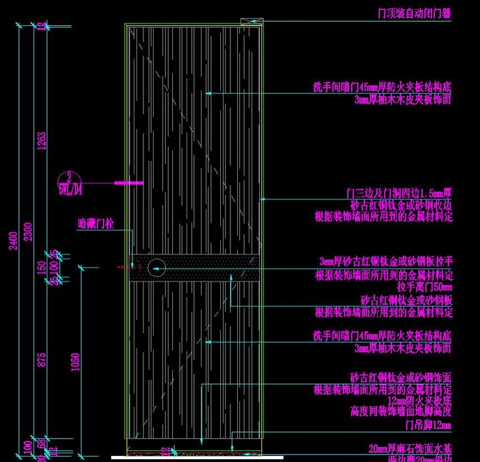 桑拿区 女宾休闲区洗手间暗门详图