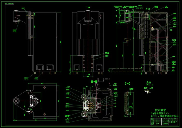 小立柱装配图cad机械工业图纸