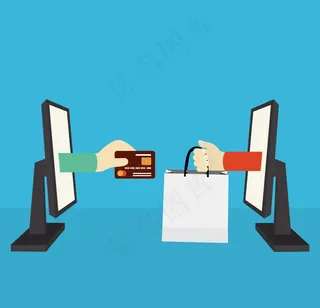 创意网上购物插画矢量素材