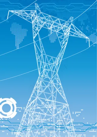 高压电线架和指南针矢量素材