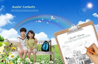 春季人物写生图片素材（psd分层）