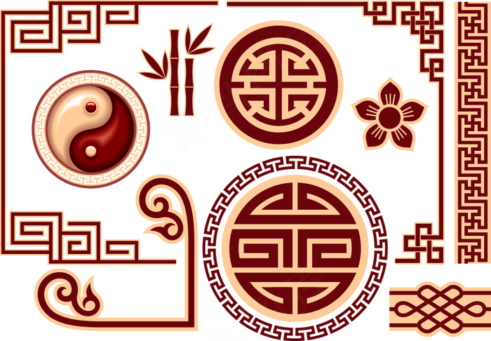 中式古典花纹04—矢量素材eps,ai矢量模版下载