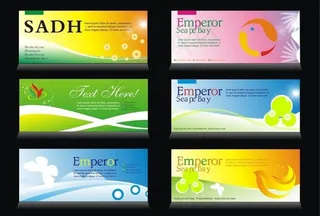 炫彩展板模板设计矢量素材