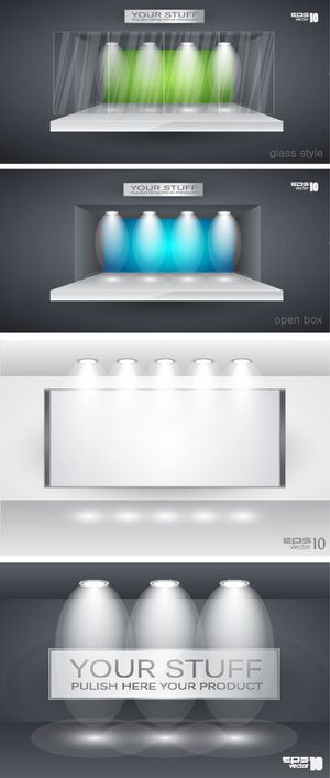 产品展厅三维场景矢量素材