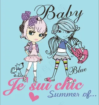 卡通女孩插画女孩卡通