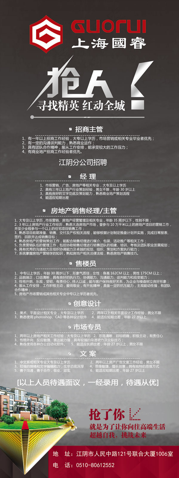 时尚房地产招聘X展架设计PSD素材下载psd模版下载
