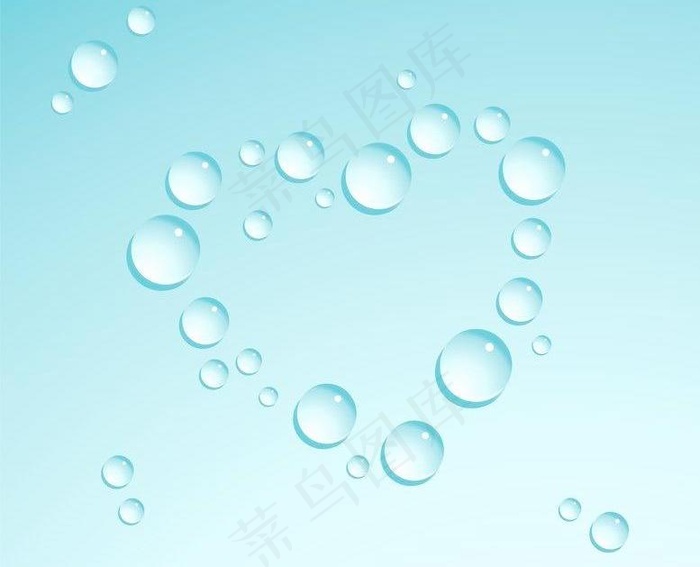 蓝色爱心水珠水滴图片eps,ai矢量模版下载