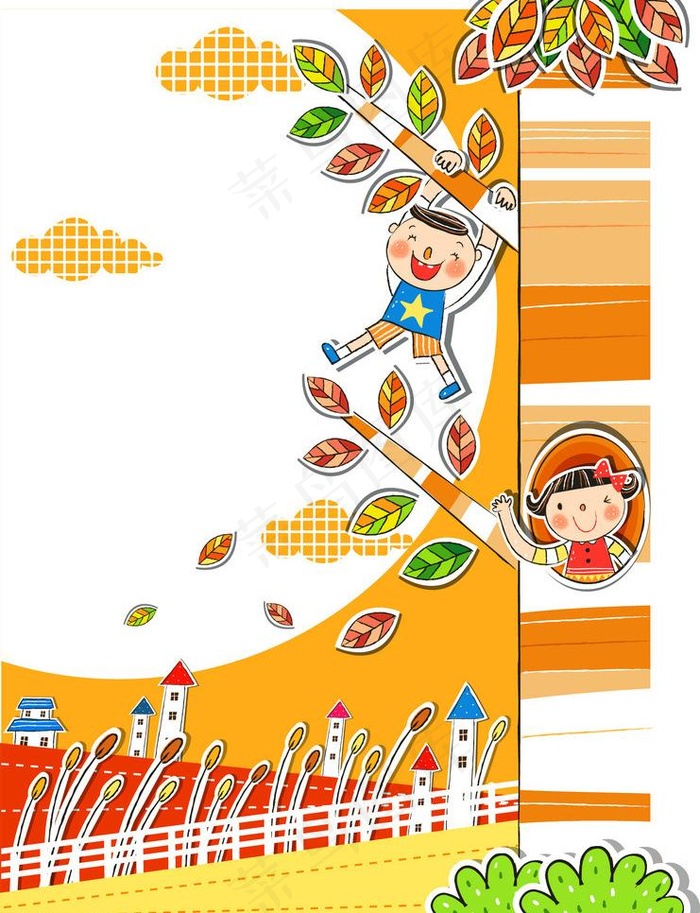 爬树的小孩子图片eps,ai矢量模版下载