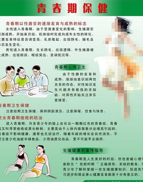 青春期保健知识图片psd模版下载